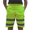 Men's Hi Vis Viz Cargo Fleece Shorts High Visibility Safety
