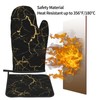 Lukbfall Black Marble Texture Oven Mitts and Pot Holders 2