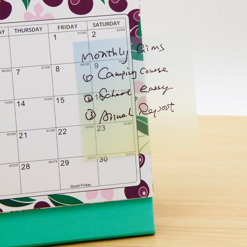 Gradient Transparent Sticky Notes, 8x8 cm See Through Notes for