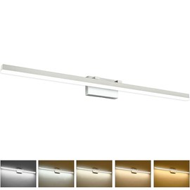 PRESDE 48" LED Bathroom Vanity Light Bar, Modern Brushed Nickel Wall Lighting Fixture Over Mirror Dimmable 5CCT