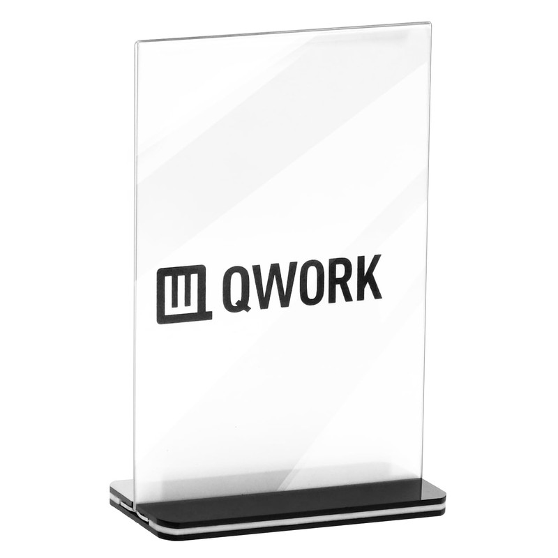 QWORK® Pack of 6 A6 Acrylic Table Stands with Solid