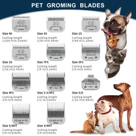BESTBOMG Removable Blades for Dog Grooming with 5/8 Wide Toe, Compatible with Heiniger/Moser Max45/Andis/Oster A5 Clippers, Cutting Length 1/32 Inch
