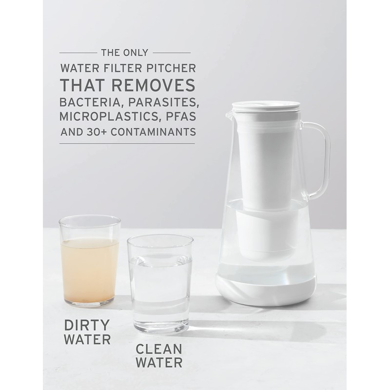 LifeStraw Home Pitcher BPA Free Plastic 7 Cup Stormy Blue