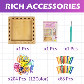 WodGod Weaving Loom Kit,Potholder Loom Kit for Different Crowds,DIY Arts and Crafts,Ideal Gifts for All Ages,Easy Potholder Loom Knitting Activity for Beginners(204 Pcs/12 Color)