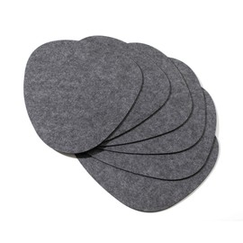 chillify Table Coaster Set of 6 | Felt Coasters | Non-Slip, Heat-Resistant, Washable Table Mats | Suitable for Outdoor Use | Gray, Oval