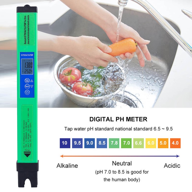 Bluetooth Water Tester EC TDS SALT S.G TEMP 5 in