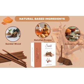 Vimoksha Dhoop-Incense-Stick-Variety-Pack-Total-120-Sticks-(2 Scents x 60 Sticks)-100%-Natural-Handmade-Free-Stand-Nagchampa-Sandal-for-Purification-Relaxation-Positivity-Yoga-Meditation