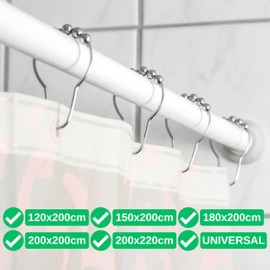 Shower Curtain Rings 24 Pieces Silver Color Ball Slide System 7x3.9cm Size Shower Curtain Rods Stainless Steel Rings Shower Curtain Rings Shower Curtain Hooks Metal Rings