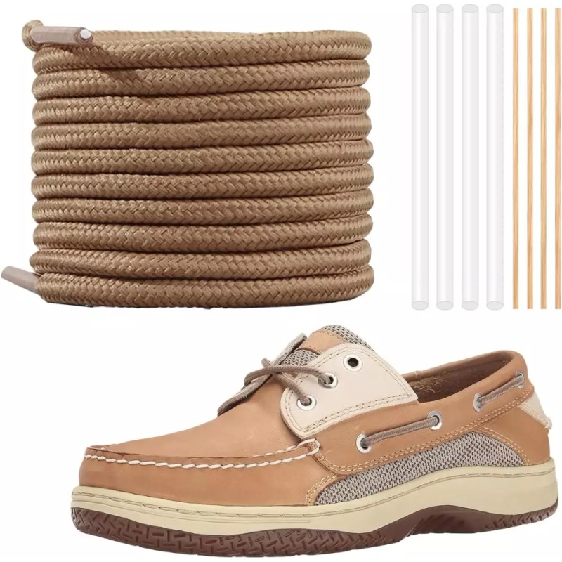 Sperry 스페리 보트용 NDTEZUGT 폴리에스터 신발끈 5 /32(4mm) 원형 끈