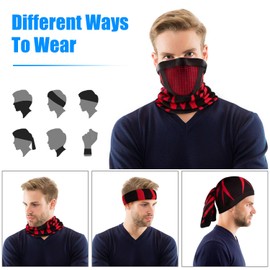 ENONEO Cycling Neck Gaiter Women Men Breathable Neck Scarf Face Mask Windproof Ski Snood Neck Warmer Elastic Running Bandana Face Mask Headwear Face Cover Balaclava Motorcycle Neck Tube (Red)