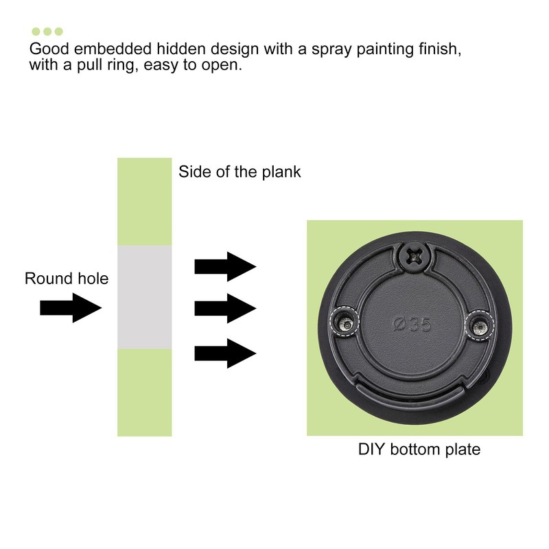 uxcell Flush Pull Ring Handle 40.5x11mm, Plane Drawer Door Pull,