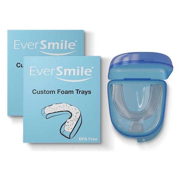 EverSmile Custom Foam Trays - Use with WhiteFoam & OrthoFoam for an All-Around Deep Clean of Orthodontic Appliances and Teeth Whitener. Case Included. (2 Pack)