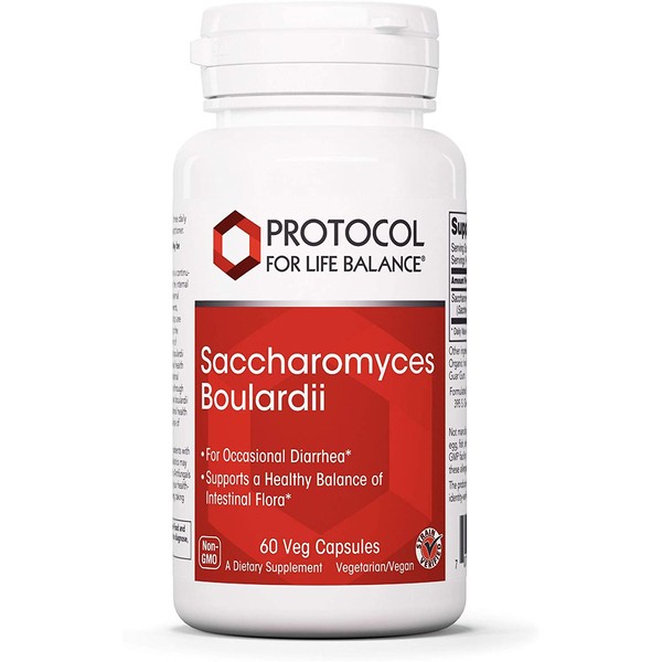 Protocol For Life Balance - Saccharomyces Boulardii - Supports a Healthy Balance of Intestinal Flora, GI Tract Relief, Upset Stomach, Immunity, Digestion, and Gut Health - 60 Veg Capsules