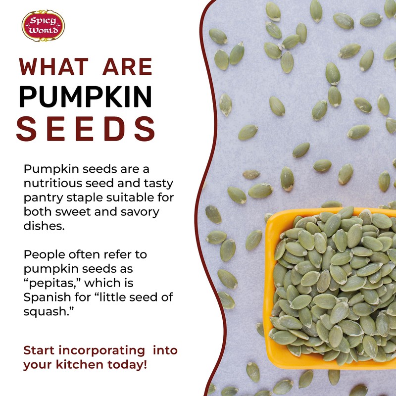 Spicy World Raw Pumpkin Seeds 5 LB Bag - Shelled,
