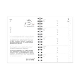 A6 White Floral Design Address Book with Flexible Dividers with Cut Out Index