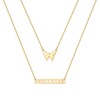 Turandoss Layered Necklaces for Women - 14K Gold Plated Bar