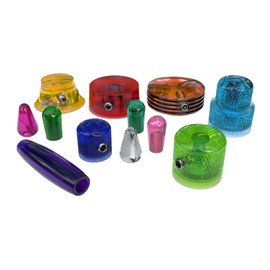 Xentric Guitars - Crystal Clear Series Resin Guitar Knobs & Switch Caps (6mm Dome Knob, Purple)