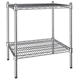 PRO&Family 18" x 24" NSF Chrome 2 Wire Shelf Kit 27" Posts.