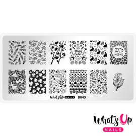 Whats Up Nails B045 Sprung On Spring Stamping Plate For Stamped Nail Art Design