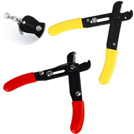 Chain Pliers, Clip Removal and Installation Tool, Capillary Pliers, Chain Pliers, Mini V Port Adjustable, Easy Stripping Pliers (0.5 - 4.0 mm), Extension Tool, Length 4.3 inches (11 cm), Red + Yellow,