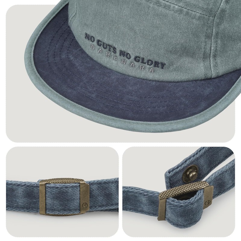 CLAPE 5 Panel Cap Men's Baseball Cap Short Peak Cotton