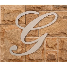 Jess and Jessica Wooden Letter G, 4" Long x 1/4" Thick – Large Wooden Letters for Wall Decor, Unfinished Monogram Cursive Large Letters for Wall Decor or Kids' Nursery Design - English Script Font