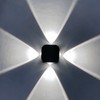 4 Sided Luminous Wall Lamp Double Head Waterproof LED White