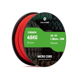 Kamu Synber Micro Cord 1.18 mm Paracord Cord Rope 15 m Spool for Bracelet, Dog Collar, Craft, DIY, Load Capacity 45 kg, Red