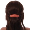 90mm Across/Coral Stripy Print Acrylic Oval Barrette/Hair Clip In Silver