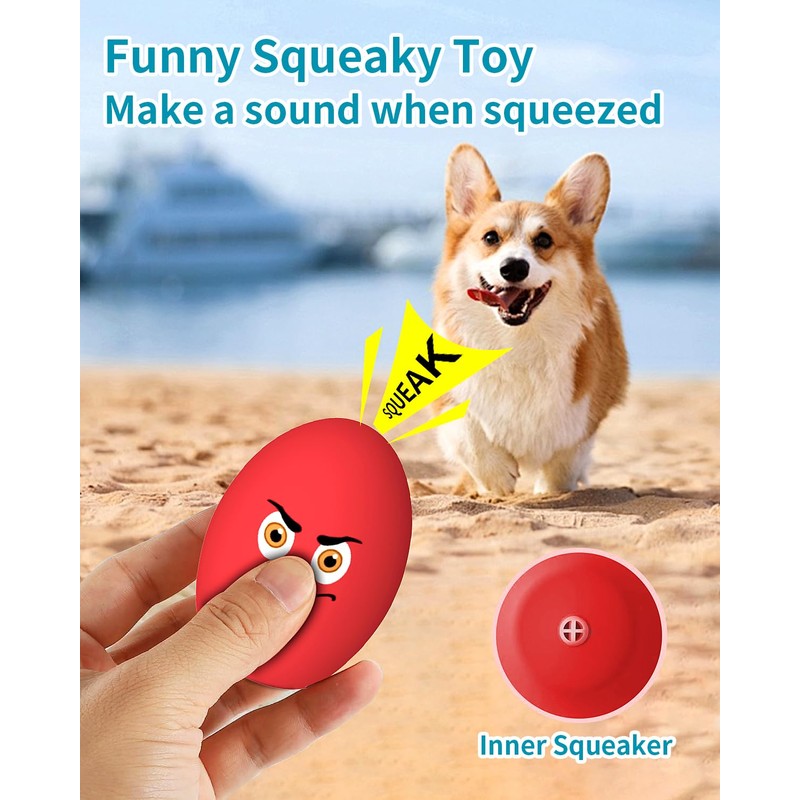 TONGKTAI Puppy Toys Squeaky Funny Squeaky Dog Egg Balls Soft