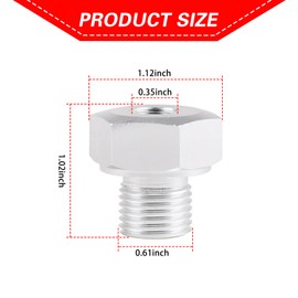 ijuicy Oil Pressure Sensor Adapter, LS Swap Oil Pressure Sensor Adapter, M16 1.5 to 1/8 NPT Compatible for GM LS Series Engines LS1 LSX LS3 5.3L 6.0L 6.2L (Silver)