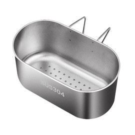 Stainless Steel Draining Basket, Multifunction Sink Strainer Colander, Kitchen Food Catcher Hanging Basket for Filter Kitchen Waste and Wash Vegetables Fruits(Color:Silver)