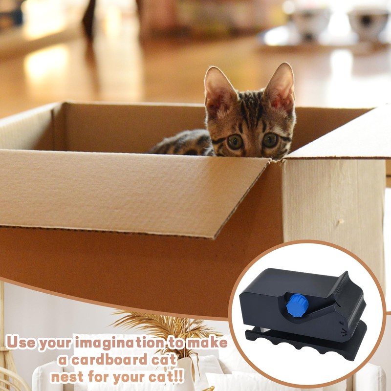 BbiuRer Cardboard Cutter, 3D Printed DIY Cardboard Cutter for Cat