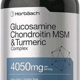 Glucosamine Chondroitin with Turmeric & MSM | 4050 mg | 180 Caplets | Triple Strength Formula | Non-GMO, Gluten Free