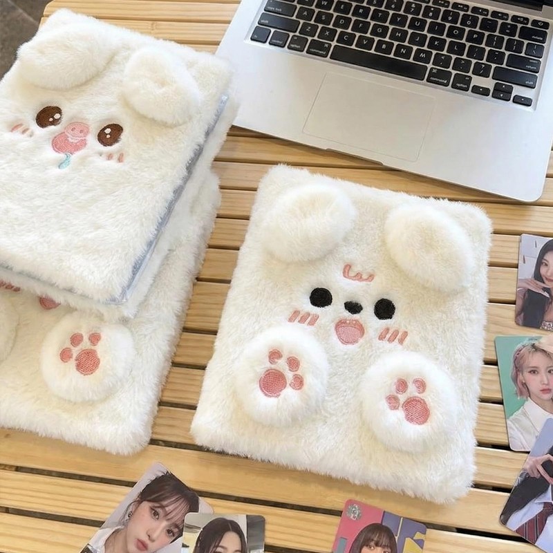 シール帳 バインダー A6 ふわふわ 可愛い 【バインダー×1 リフィル×30枚 下敷き×2枚】 A6サイズ シール帳