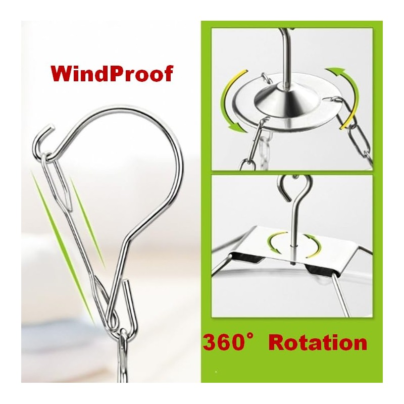 CHERRY GLOBAL Quick Release Round Stainless Steel Laundry Drying Rack