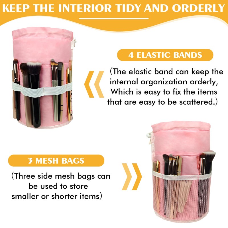 INVODA Drawstring Makeup Bag 12PCS Women Cosmetic Bag Bulk Make