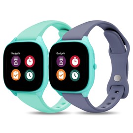 Huadea 2 Pack Slim Silicone Compatible with Gabb Watch 3e Band 3 2 1/Gizmo Adventrue 3 3 2 1/SyncUP & Cosmo JrTrack 4/3/2 SE/2/JrTrack, 20mm Thin Narrow Soft Sport Strap for Small Wrist