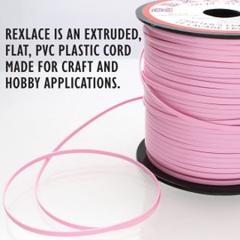 Rexlace Flat Plastic Lacing – Latex-Free Boondoggle Braiding Lanyard, Rose, 0.092" Wide, 0.035” Thick, 100 Yards (91 Meters)
