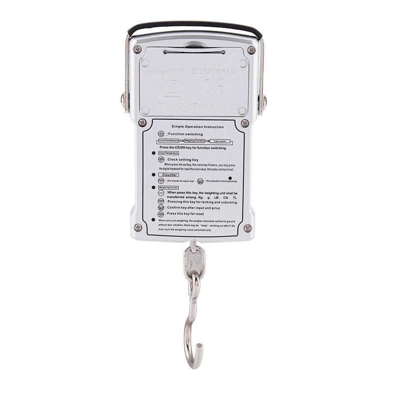 Electronic Fish Hook Scale 50Kg Luggage Weighing 7 in 1