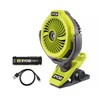 RYOBI USB Lithium Cordless Misting Clamp Fan Kit with USB