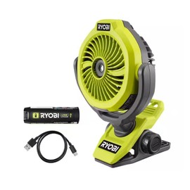 RYOBI USB Lithium Cordless Misting Clamp Fan Kit with USB Lithium 2Ah Battery and Charging Cable (Renewed)