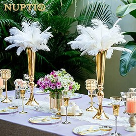 Nuptio - Juego de 2 jarrones de metal versátil, 56 cm de altura, para centro de mesa, jarrón trompeta de metal, guía de camino para boda, fiestas, cenas, aniversario, cumpleaños, decoración de eventos