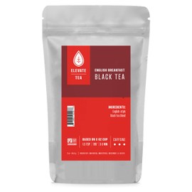 Elevate Tea ENGLISH BREAKFAST BLACK TEA, Loose Leaf Tea Blend,  75 servings, 3-Pack of 3 Ounce Pouches, Caffeine Level: High