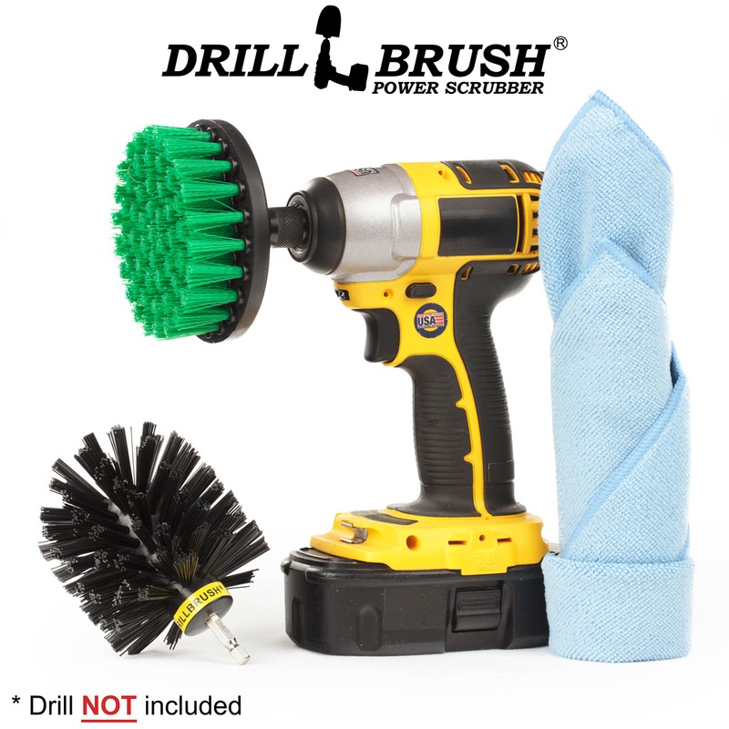 Tile and Grout Drill Brush Cordless Bathroom Power Scrubber Kit