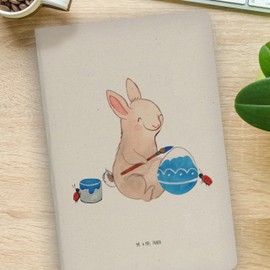 Mr. & Mrs. Panda DIN A4 Baumwoll Notizbuch Hase Marienkäfer - Ostergeschenke, Osterdeko, Geschenk, Schreibbuch, Ostergrüße, Eintragebuch, Ostern