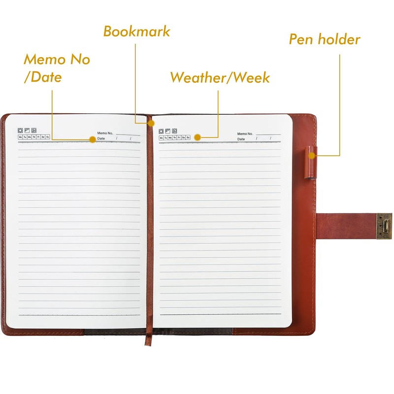 Kesote A5 Diary with Lock Leather Cover Lock Notebook Lined