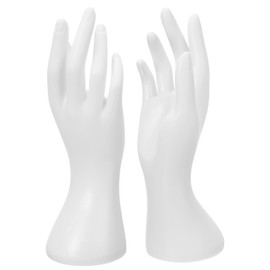 PATIKIL 2pcs Hand Ring Holder, Hand Jewelry Holder Ring Display Stand Jewelry Display Bracelet Display Heavy Sturdy Base for Room Decorative, White