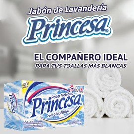 Princesa Jabón Azul Veteado con Glicerina 350g, Paquete de 2 Unidades, Total 700g, Eliminación de Manchas