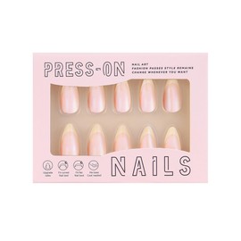 Press On Nail - Short Almond Press On Nails, Phantom color Electroplated version On Nails, Supremely Fit & Glossy Stick On Nails in 12 Sizes - 24 Fake Nails Kit.